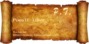 Puesli Tibor névjegykártya